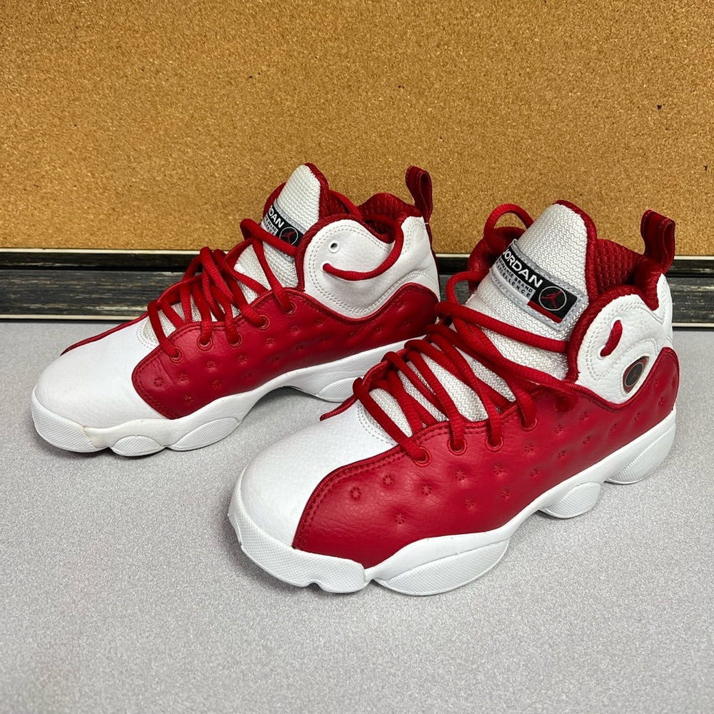 Jordan Kids Retro Red and White Basketball Sneakers